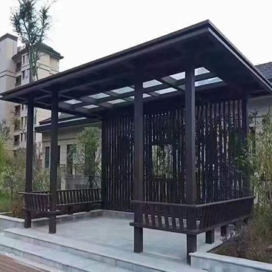 呼和浩特小区铝合金休闲凉亭制作案例