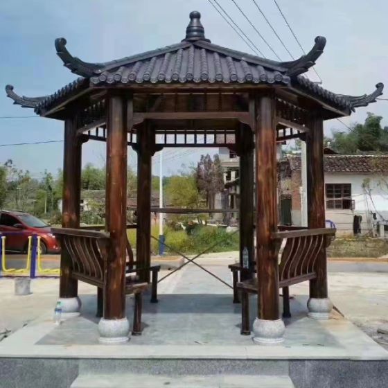呼和浩特复古木艺凉亭制作案例